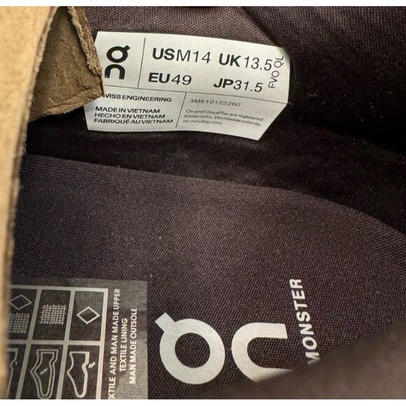 On Running Cloudmonster 2 Undyed Zest Men Runner Road Running Shoes Size 14 - Picture 8 of 11